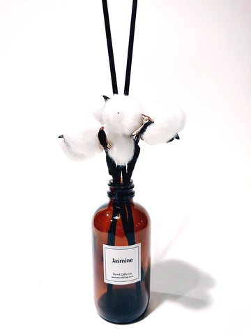 Limited Edition Cotton Flower & Black Stick Amber Reed Diffuser